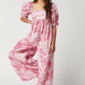 Selkie Hampton Floral Pink and White Jumpsuit